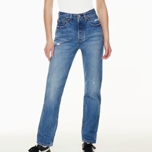 Levi's 501 straight leg high rise oxnard athens dark button fly Jeans